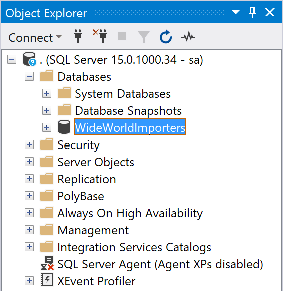 Restored Database in SSMS.